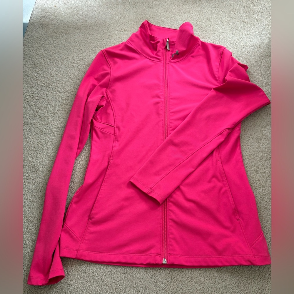 Women's hot pink Under Armour compression jacket